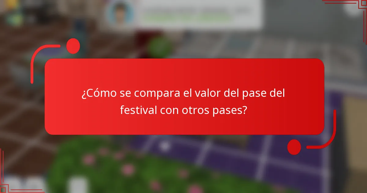 ¿Cómo se compara el valor del pase del festival con otros pases?
